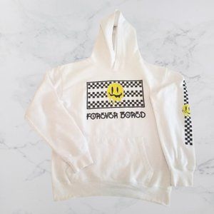 Forever Bored Drippy Smiley Face Hoodie Sweatshirt Size XL